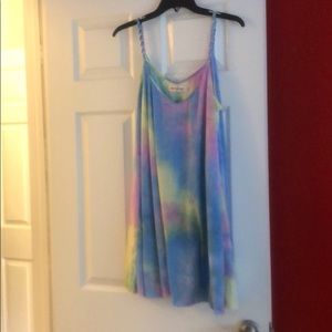 Persun tie dye pastel burnout dress xl nwot